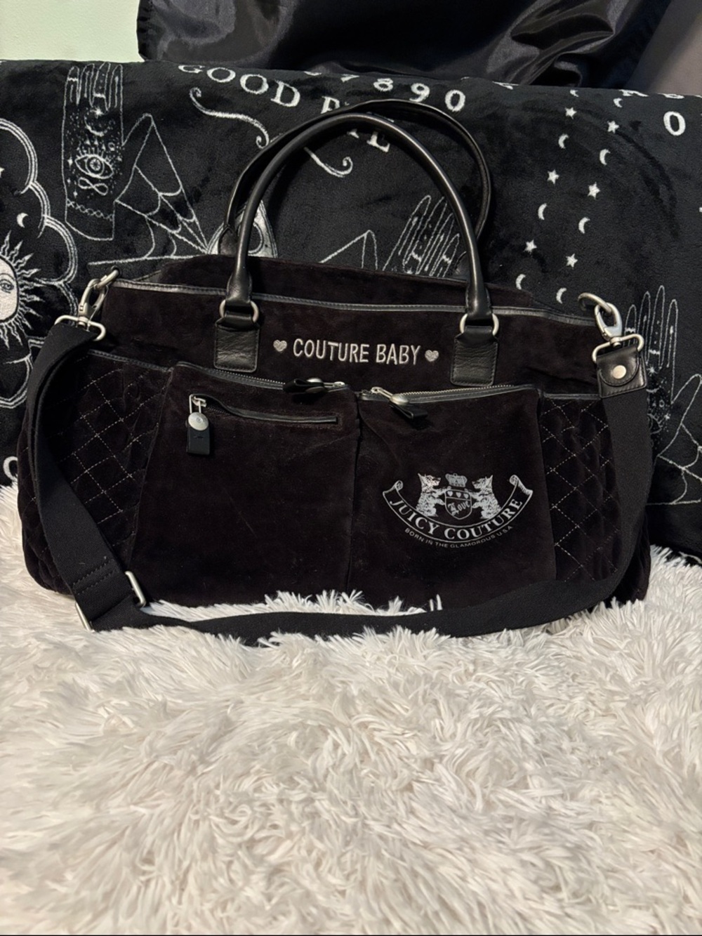 Juicy Couture Black  'Couture Baby' Diaper bag